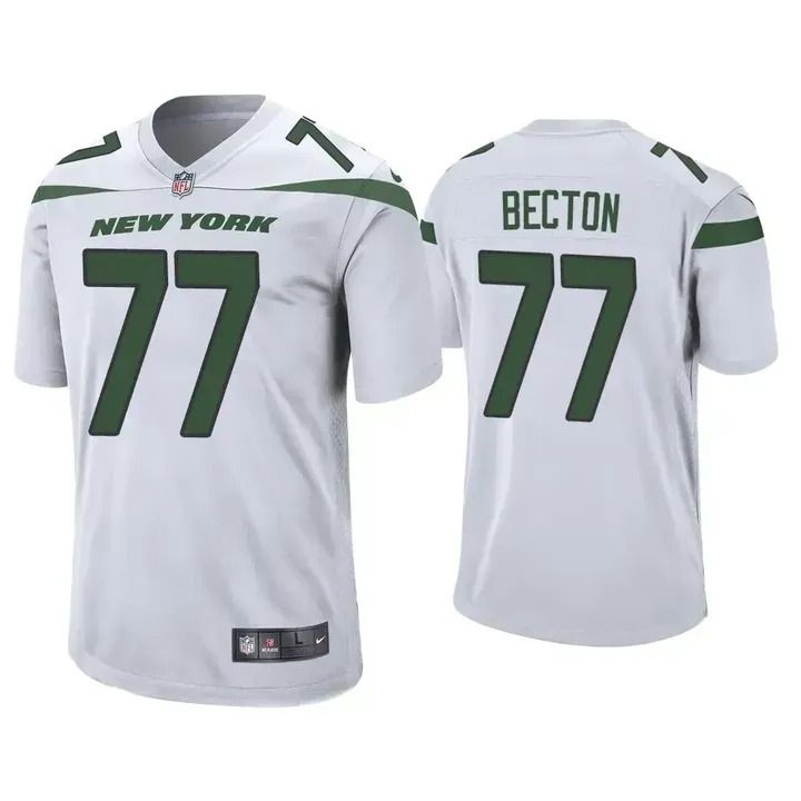 Men New York Jets #77 Mekhi Becton Nike White Player Game NFL Jersey